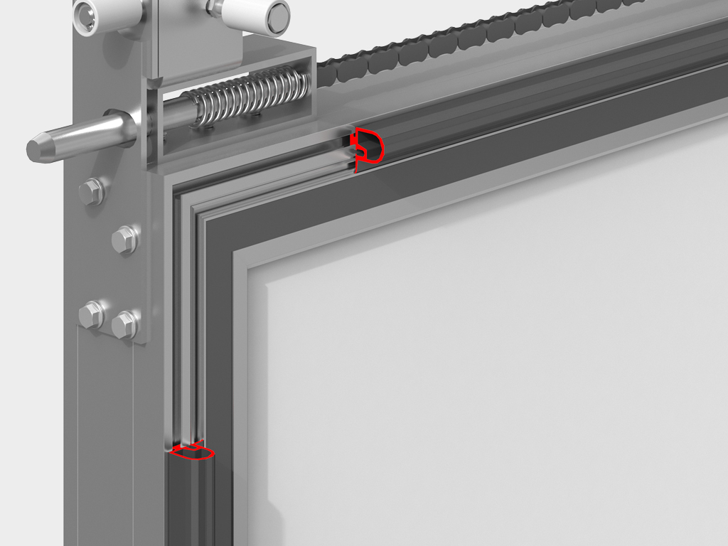 Eshik pardasining perimetr bo‘yicha muhrlagichi.